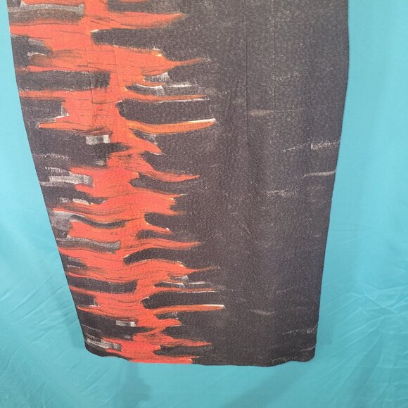 Lafayette 148 New York Sleeveless Dress Size 10 Black & Red Abstract Pattern - Picture 3 of 7